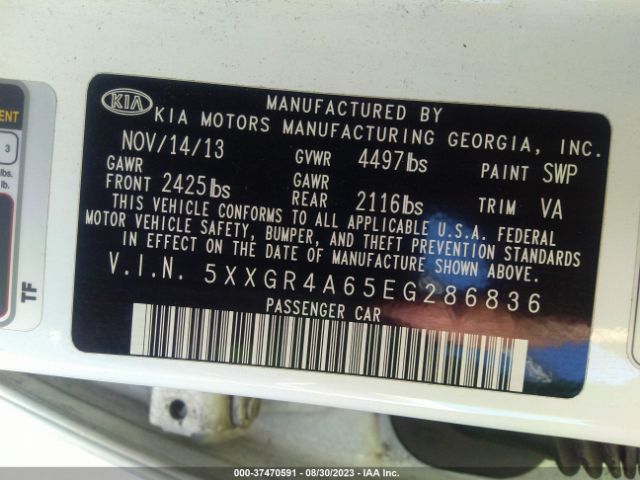 5XXGR4A65EG286836 KIA Optima Sxl Turbo
