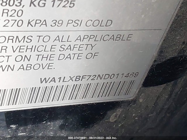 WA1LXBF72ND011469 Audi Q7 Premium Plus