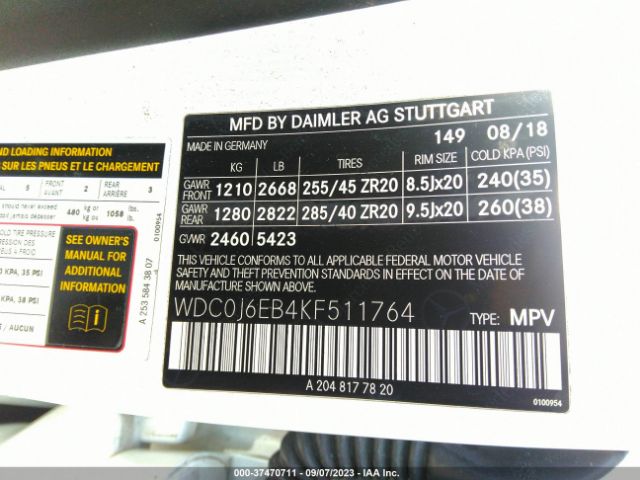 WDC0J6EB4KF511764 Mercedes-Benz Amg Glc 43 Coupe 4matic