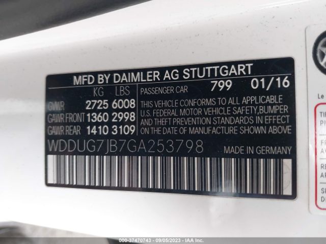 WDDUG7JB7GA253798 Mercedes-Benz Amg S 63 4matic