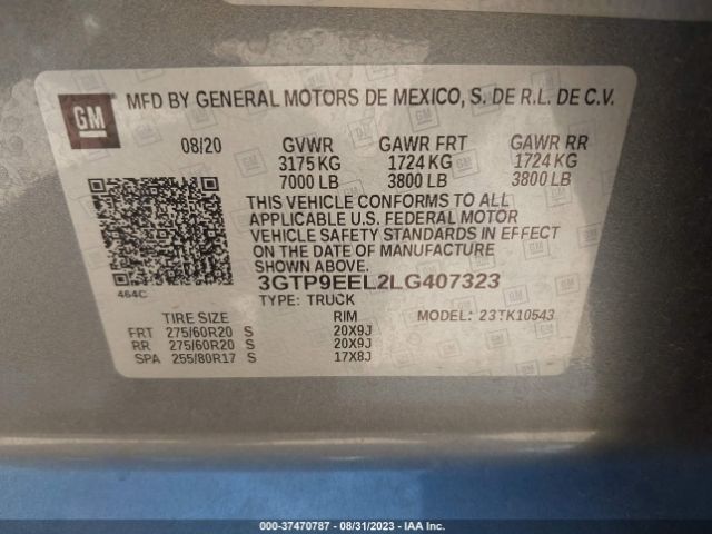 3GTP9EEL2LG407323 GMC Sierra 1500 At4