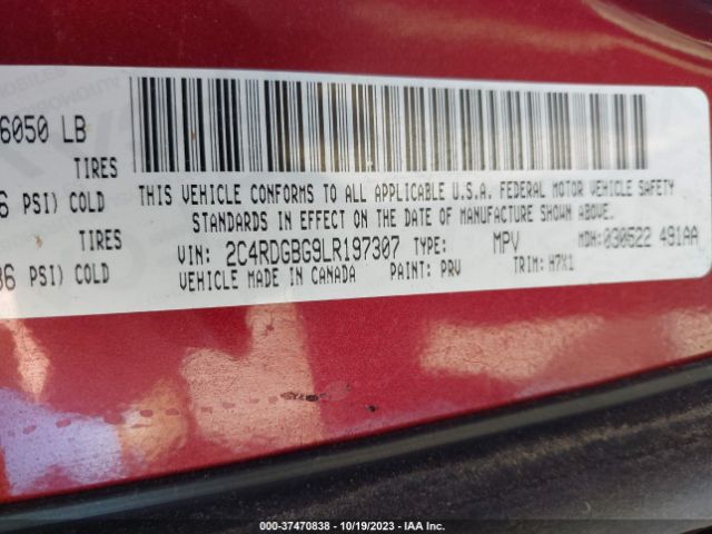 2C4RDGBG9LR197307 Dodge Grand Caravan Se