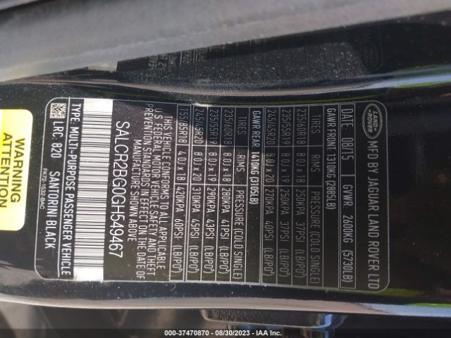 SALCR2BG0GH549467 Land Rover Discovery Sport Hse
