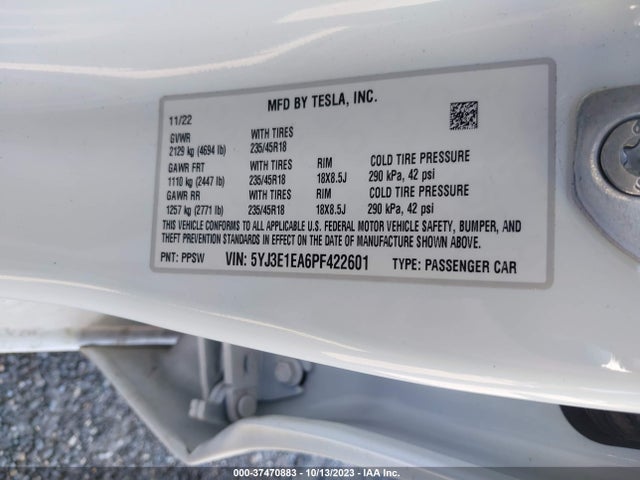Tesla MODEL 3 2023 5YJ3E1EA6PF422601 Image 8