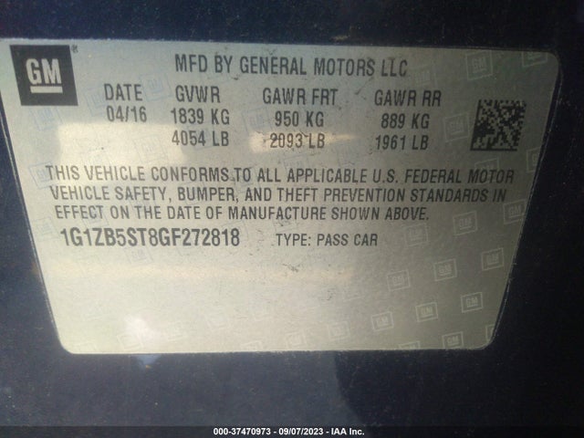 Chevrolet MALIBU LS 2016 1G1ZB5ST8GF272818 Image 9