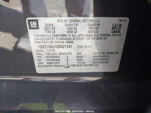 GMC YUKON DENALI 2016 1GKS1CKJ1GR427341 Image 9