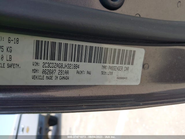Dodge Challenger Sxt 2018 2C3CDZAG8JH321884 Image 9