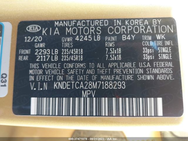 KNDETCA28M7188293 KIA Seltos Sx