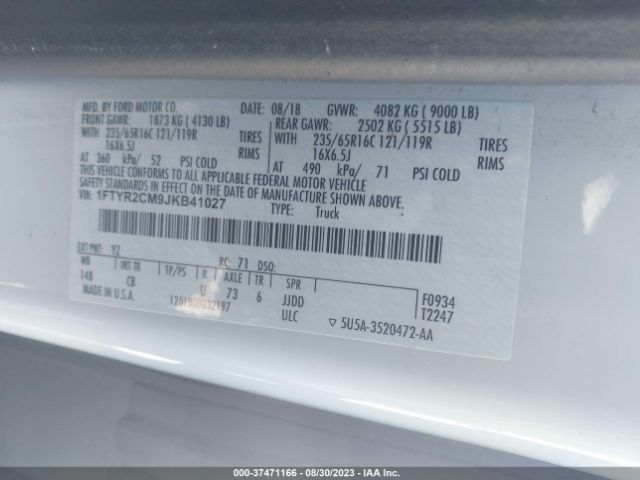 1FTYR2CM9JKB41027 Ford TRANSIT VAN