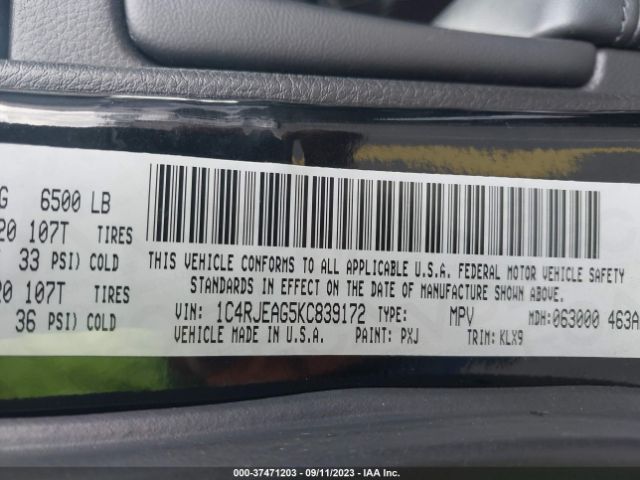 1C4RJEAG5KC839172 Jeep Grand Cherokee Altitude