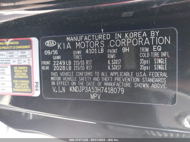 KNDJP3A53H7418079 KIA SOUL +
