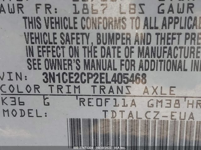 3N1CE2CP2EL405468 Nissan Versa Note S Plus