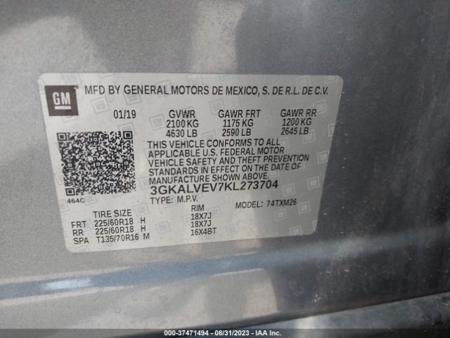 3GKALVEV7KL273704 GMC Terrain Slt