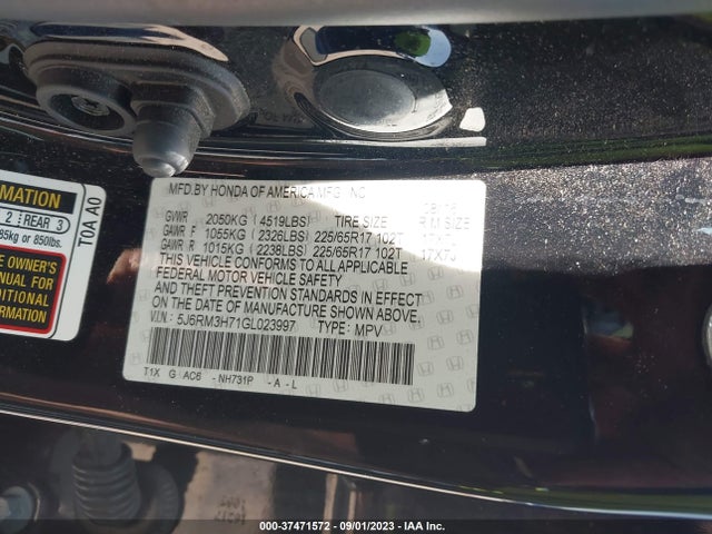 Honda Cr-v Ex-l 2016 5J6RM3H71GL023997 Image 9