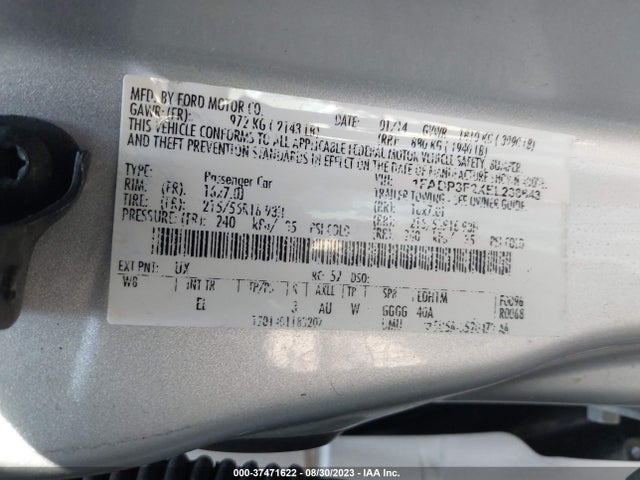 2014 FORD FOCUS SE VIN: 1FADP3F2XEL236643