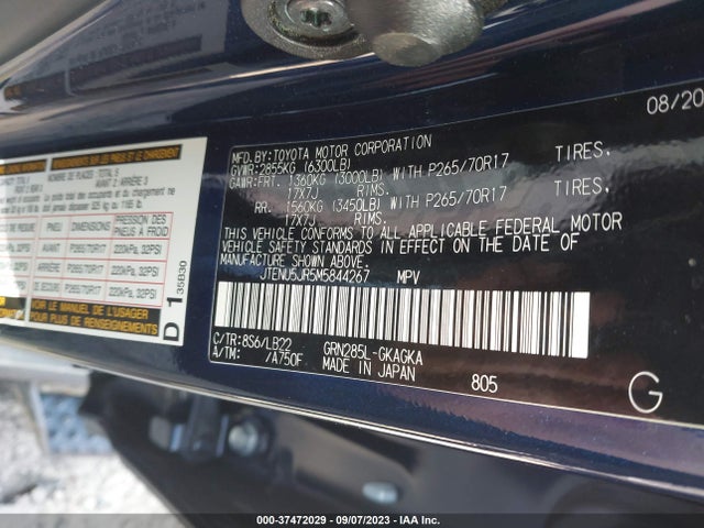 Toyota 4runner Sr5 Premium 2021 JTENU5JR5M5844267 Image 9