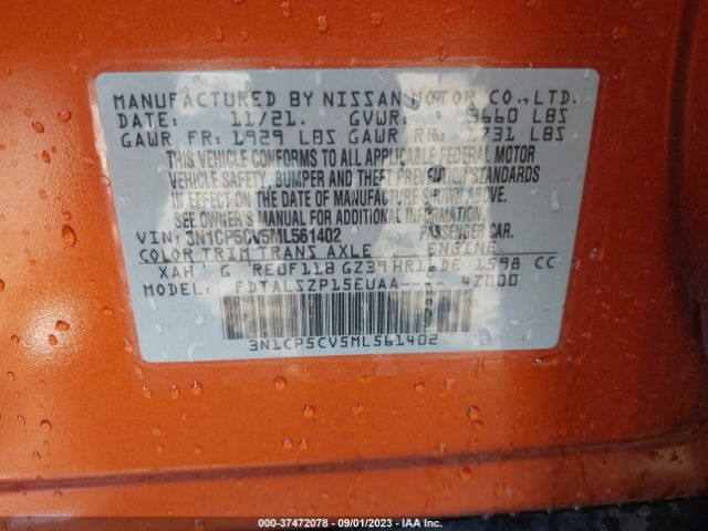 3N1CP5CV5ML561402 Nissan KICKS SV