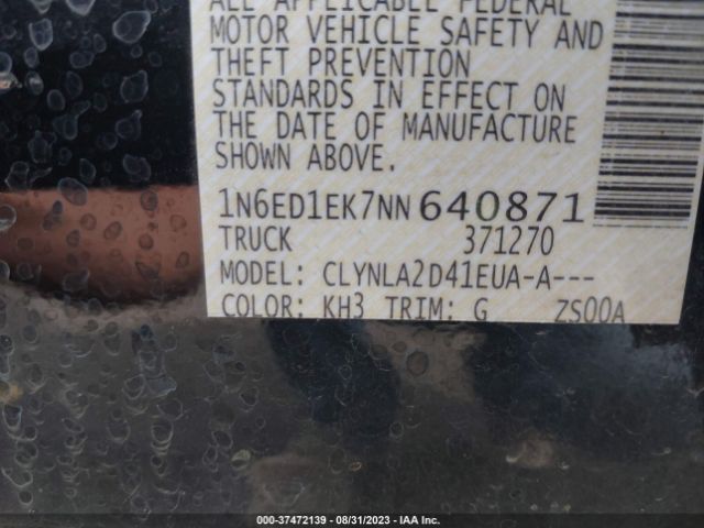 1N6ED1EK7NN640871 Nissan FRONTIER S