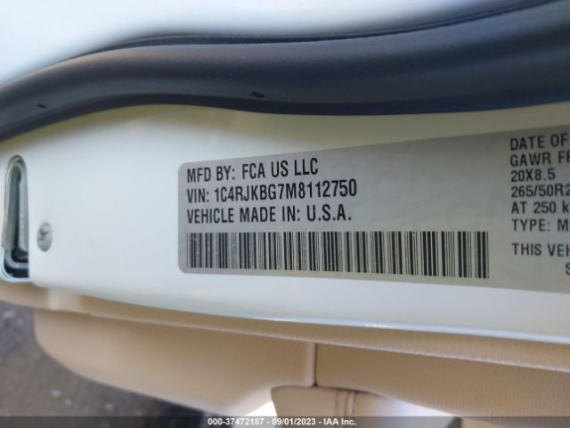 1C4RJKBG7M8112750 Jeep Grand Cherokee L Limited