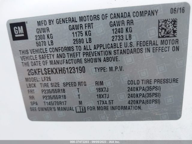 2GKFLSEKXH6123190 GMC Terrain Sle