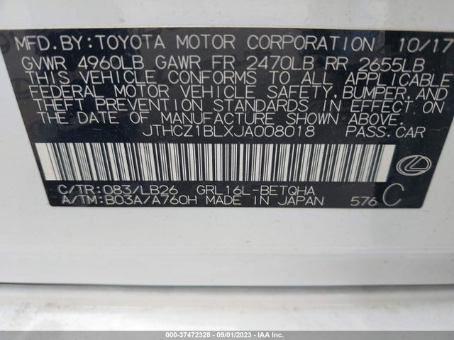 JTHCZ1BLXJA008018 Lexus Gs Gs 350