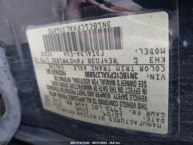 2010 NISSAN VERSA 1.8 S VIN: 3N1BC1CPXAL376890