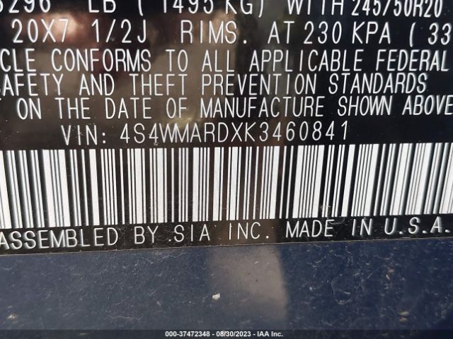 4S4WMARDXK3460841 Subaru Ascent Touring