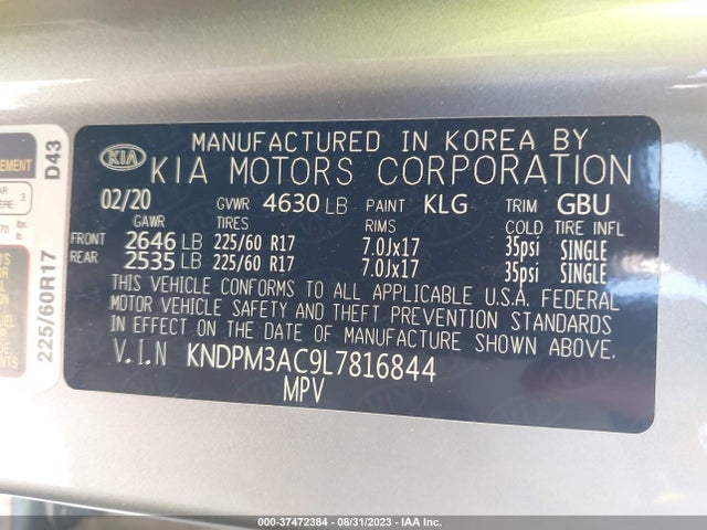 KIA Sportage Lx 2020 KNDPM3AC9L7816844 Image 9