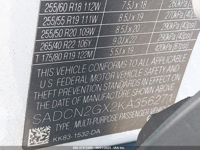 2019 JAGUAR F-PACE SADCN2GX2KA356271 Photo 8