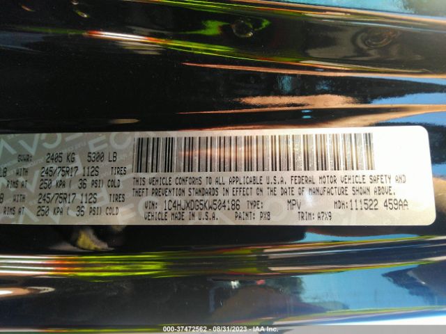 1C4HJXDG5KW504186 Jeep Wrangler Unlimited Sport S