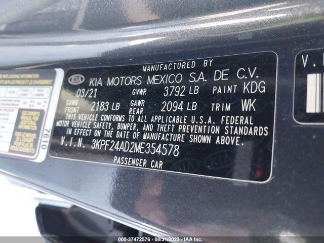 KIA Forte Lxs 2021 3KPF24AD2ME354578 Image 16