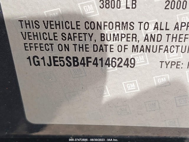 Chevrolet Sonic Ltz Auto 2015 1G1JE5SB4F4146249 Image 9