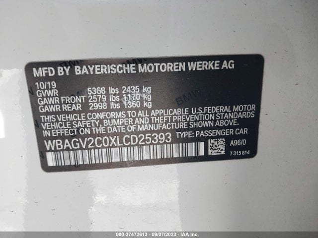 BMW 8 Series 840i 2020 аукцион фото