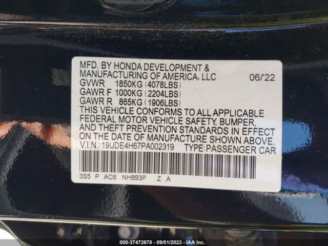 19UDE4H67PA002319 Acura Integra W/a-spec Tech Package