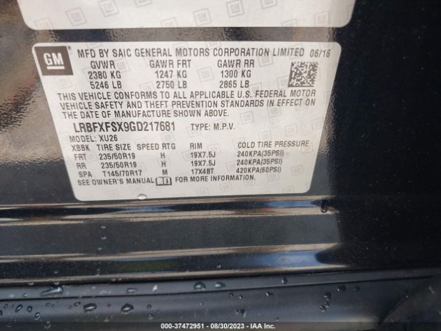 LRBFXFSX9GD217681 Buick Envision Premium Ii