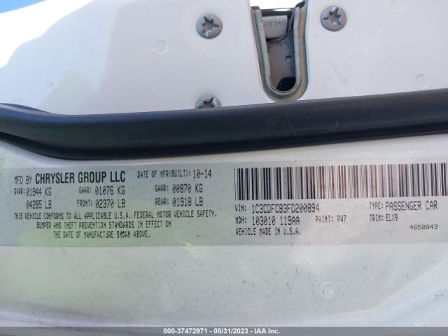 1C3CDFCB3FD200894 Dodge Dart Limited