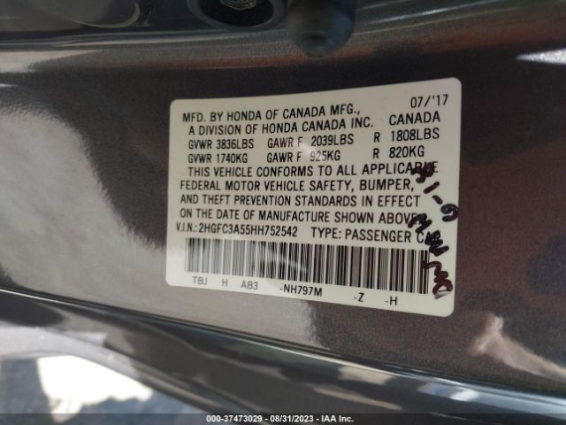 2HGFC3A55HH752542 Honda Civic Coupe Si