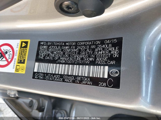JTHBK1GG1F2197199 Lexus ES 350