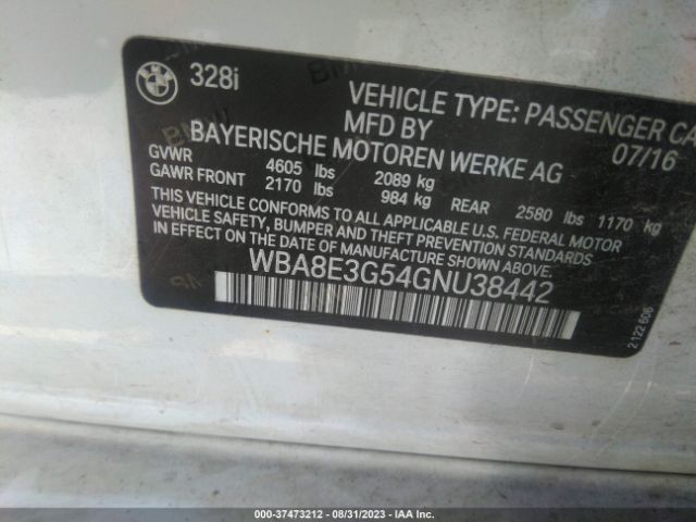 WBA8E3G54GNU38442 BMW 3 Series 328i Xdrive