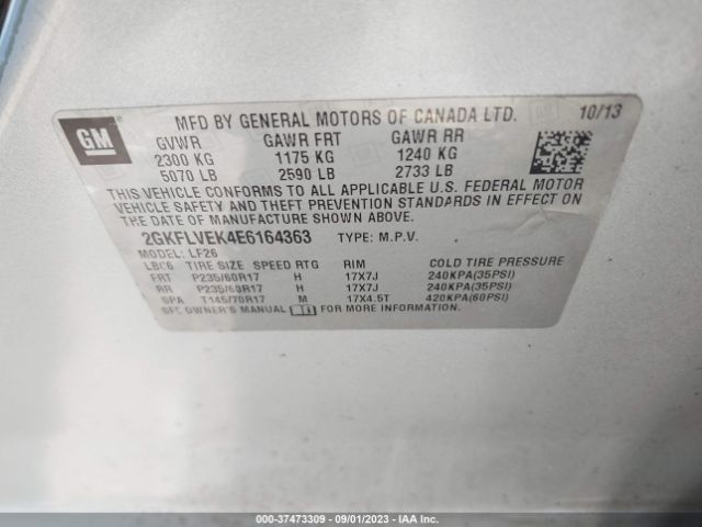 2GKFLVEK4E6164363 GMC Terrain Sle