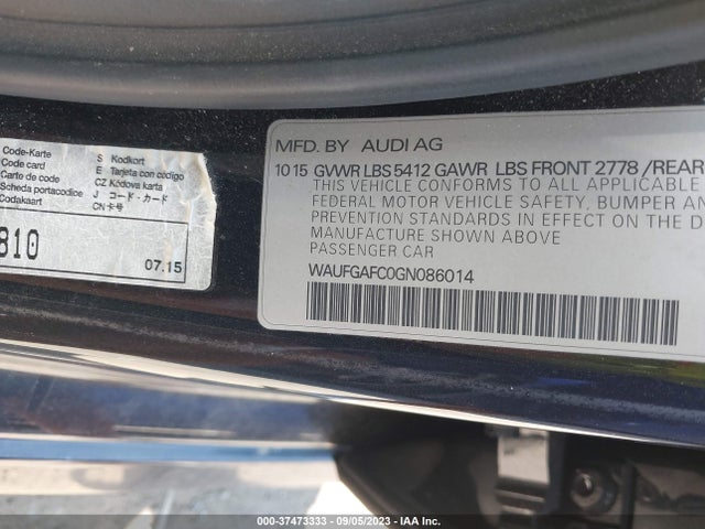 WAUFGAFC0GN086014 Audi A6 3.0t Premium Plus