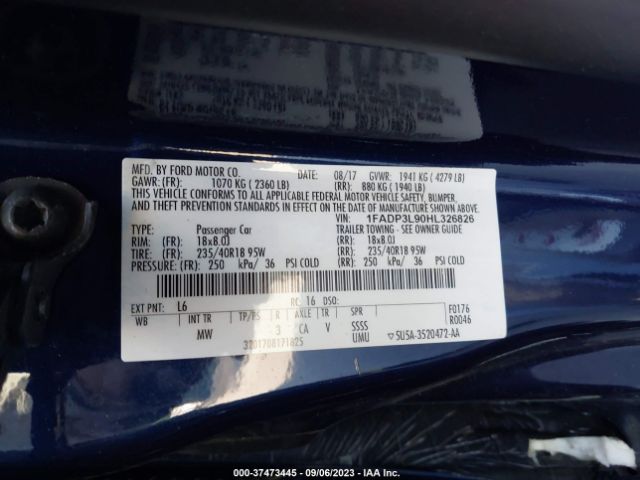 1FADP3L90HL326826 Ford FOCUS ST