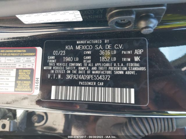 3KPA24AD9PE554372 KIA RIO LX