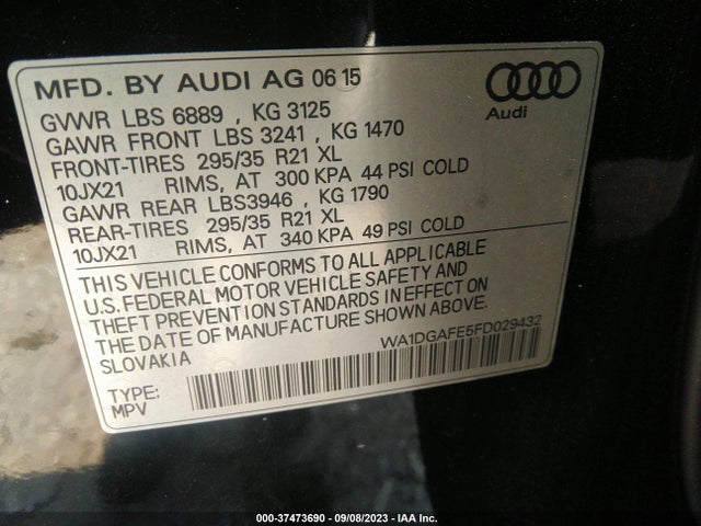WA1DGAFE5FD029432 Audi Q7 3.0t S Line Prestige