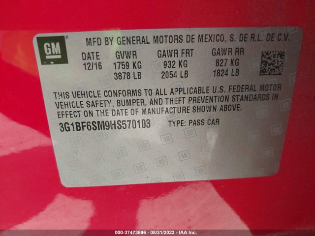 Chevrolet Cruze Premier 2017 3G1BF6SM9HS570103 Image 9