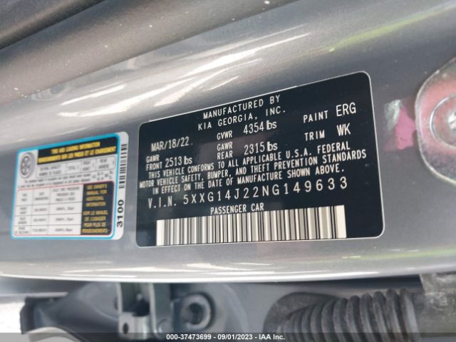 5XXG14J22NG149633 KIA K5 LXS