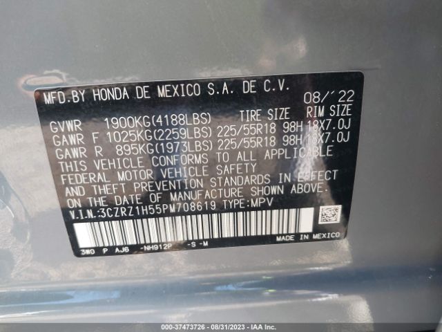 3CZRZ1H55PM708619 Honda HR-V SPORT