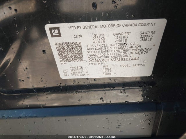 Chevrolet Equinox Awd Lt 2021 2GNAXUEV3M6121444 Image 9