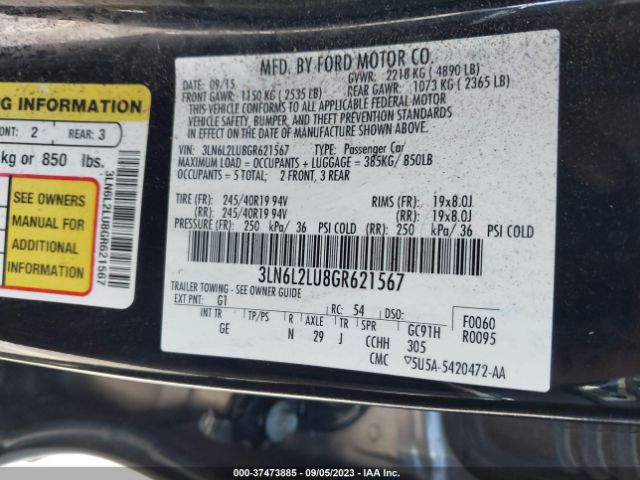 3LN6L2LU8GR621567 Lincoln MKZ HYBRID
