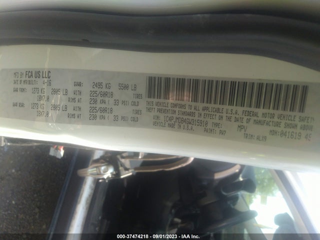 1C4PJMDB4GW315910 Jeep Cherokee Limited